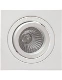 Aro empotrable cuadrado basculante BASICO GU10 blanco, corte redondo Ø80mm, 92x92mm