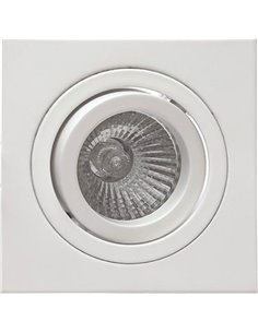 Anel embutido quadrado inclinável BASIC GU10 branco, corte redondo Ø80mm, 92x92mm