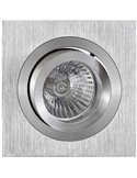 Bague encastrée inclinable carrée BASIC GU10, aluminium, coupe ronde Ø80 mm, 92 x 92 mm