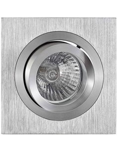 Aro empotrable cuadrado basculante BASICO GU10 aluminio, corte redondo Ø80mm, 92x92mm