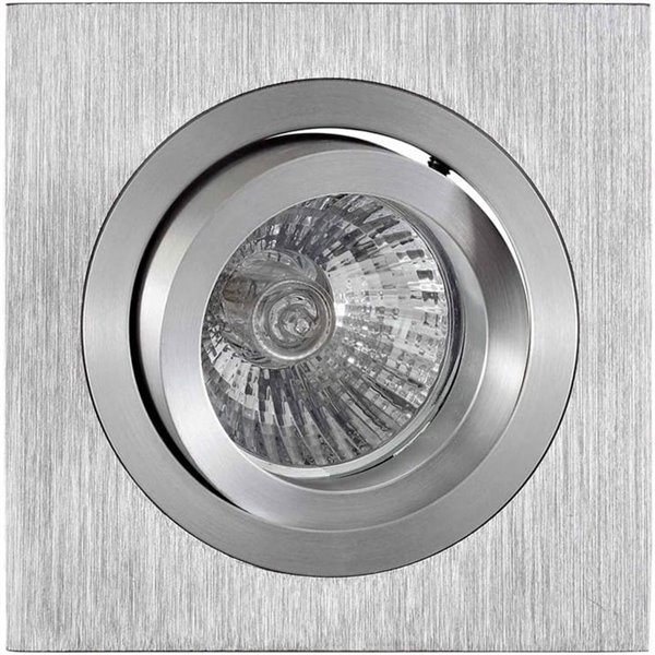 Bague encastrée inclinable carrée BASIC GU10, aluminium, coupe ronde Ø80 mm, 92 x 92 mm