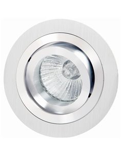 Aro empotrable redondo basculante BASICO GU10, níquel satinado, corte Ø80mm, Ø92mm