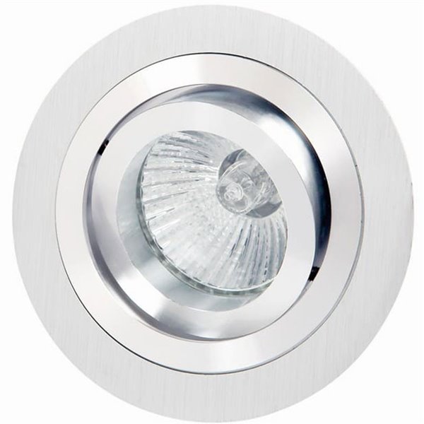 Aro empotrable redondo basculante BASICO GU10, níquel satinado, corte Ø80mm, Ø92mm