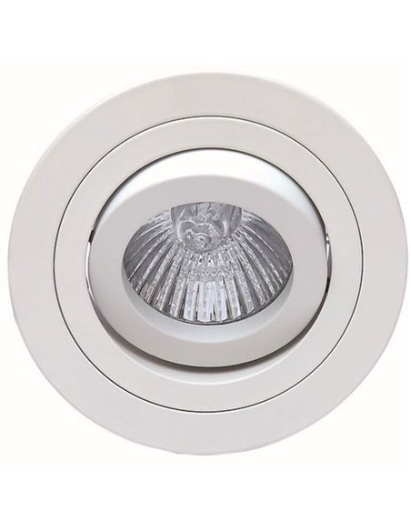 Bague encastrée inclinable ronde BASIC GU10, blanche, découpes Ø80 mm et Ø92 mm