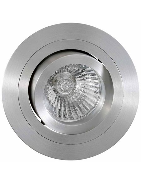 Aro empotrable redondo basculante BASICO GU10, aluminio, corte Ø80mm, Ø92mm