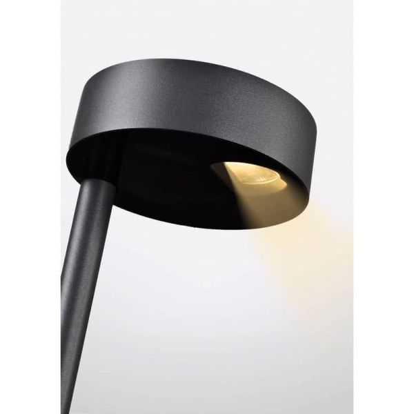 Balise extérieure LED NAGANO, noir/blanc, 7 W 3000 K, avec 2 options incluses : piquet de sol ou socle