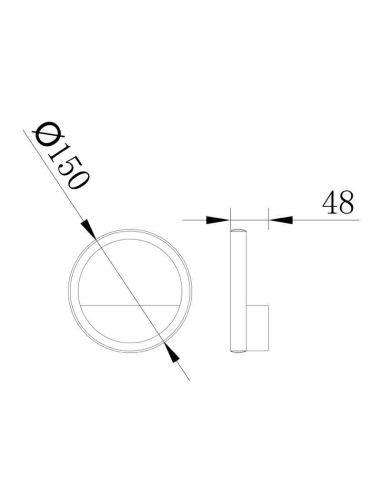 LED-Wandlampe KITESURF klein Ø15cm...