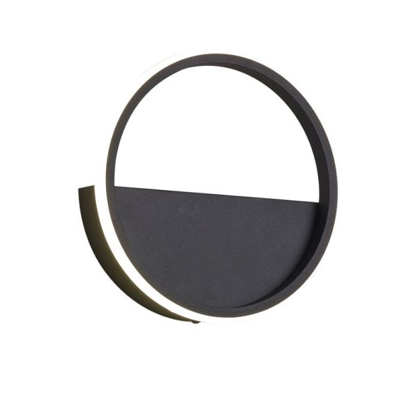 Aplique de pared LED KITESURF NEGRO 8W 3000K Negro 3000K 640 Lm Mediano/Grande