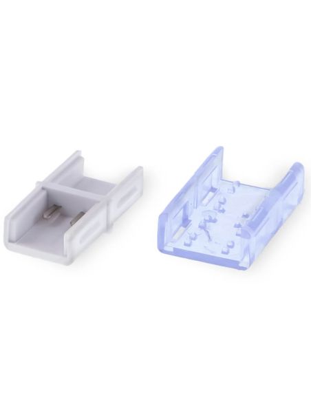 Doble adaptador crimpable transparente para tira LED 220 V AC COB 31x19x9 mm