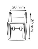 Medidas Doble adaptador crimpable transparente para tira LED 220 V AC COB 31x19x9 mm