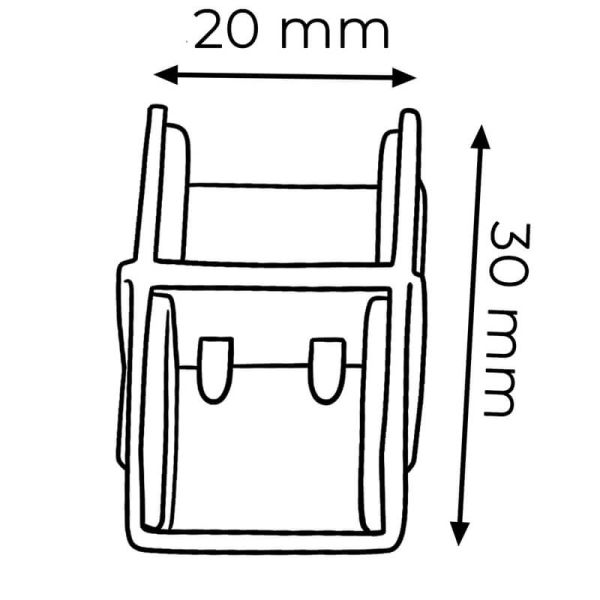Medidas Doble adaptador crimpable transparente para tira LED 220 V AC COB 31x19x9 mm