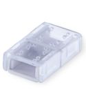 Doble adaptador crimpable transparente para tira LED 220 V AC COB 31x19x9 mm