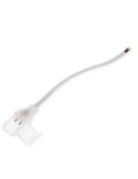 Cable adaptador crimpable transparente para tira LED 220 V AC COB con tapón y cables pelados