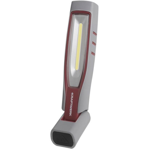 Lâmpada de inspeção LED recarregável 700 – 700 lm, 7 W, IP65 IK09, dobrável a 180°, com ímã e ganchos.