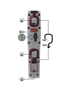 Lámpara de inspección LED recargable Inspection 700 – 700 Lm, 7 W, IP65 IK09, 180° plegable, con imán y ganchos 2