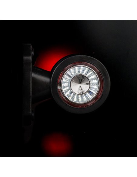 Klaxon LED LD 721, court et droit, avant/arrière, 12/24 V, homologué R1 et A