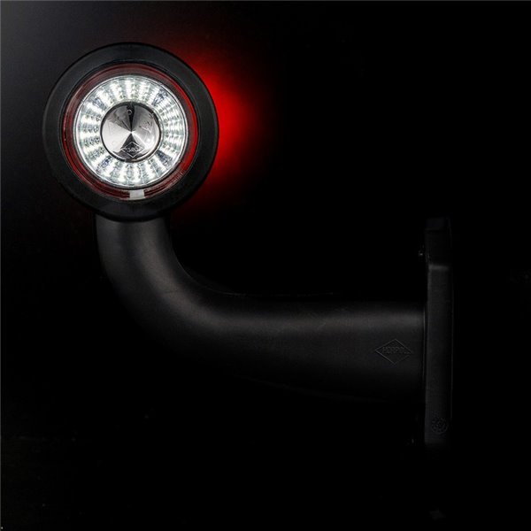 Cuerno LED brazo corto LD 723, forma de L, 12/24V homologado A y R1