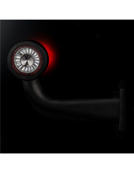 Cuerno LED brazo largo LD 724, forma de L, 12/24V homologado A y R1