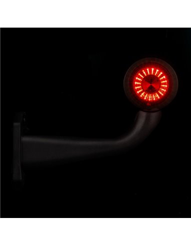 Cuerno LED brazo largo LD 724, forma de L, 12/24V homologado A y R1