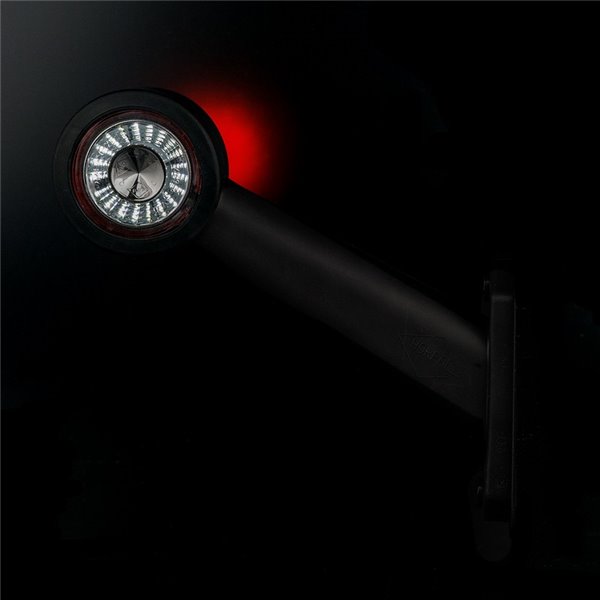 Klaxon à LED, bras long LD 726, coudé, 12/24 V, homologué A et R1