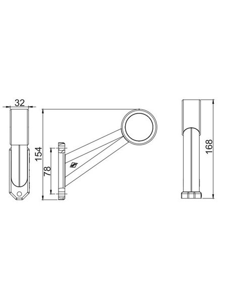 Cuerno LED brazo largo LD 726, inclinado, 12/24V homologado A y R1