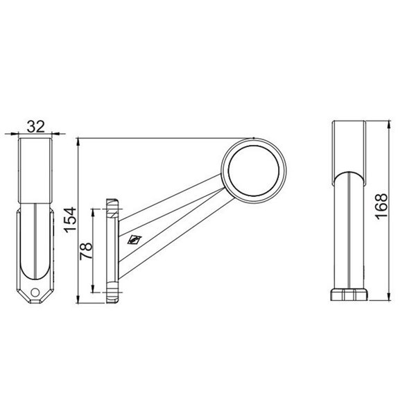 Klaxon à LED, bras long LD 726, coudé, 12/24 V, homologué A et R1