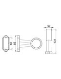 Cuerno LED LD 722 brazo largo y recto, sin mano, 12/24V homologado R1 y A