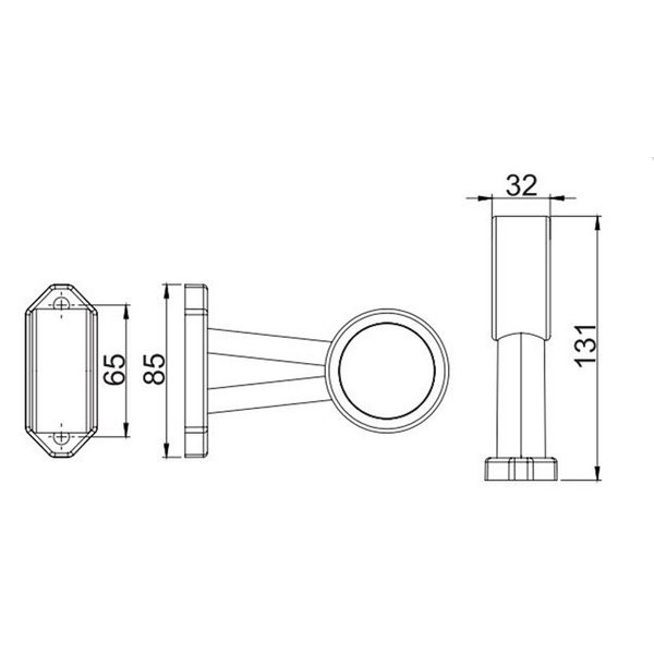 Cuerno LED LD 722 brazo largo y recto, sin mano, 12/24V homologado R1 y A