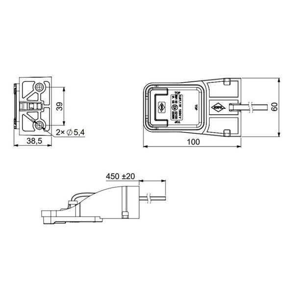 Luz de galibo LED LD 2733 trasera con soporte 12/24V Neón homologada IA R1 IP68
