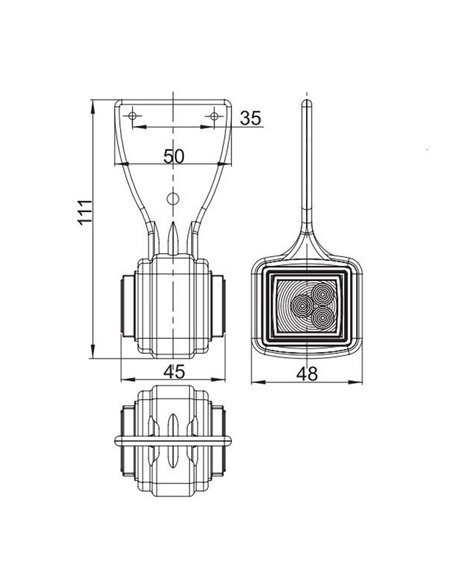 Luz de sinalização LED de 2 funções, LD 430 L e P, traseira/dianteira 12/24V R1 e A