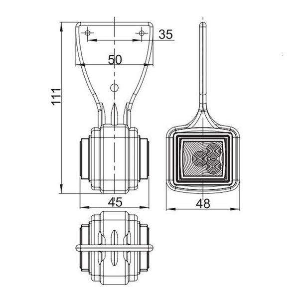 Luz de sinalização LED de 2 funções, LD 430 L e P, traseira/dianteira 12/24V R1 e A
