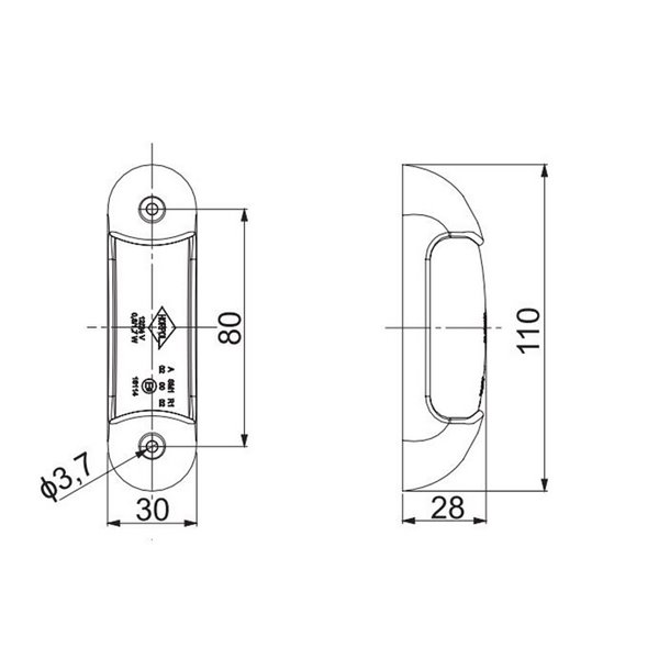 Feu de position à LED LD 2164, 2 fonctions, 12/24 V, blanc/rouge, homologué R1 et A, IP68