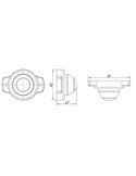 Piloto LED de galibo redondo con soporte 12/24V homologada R1 A, blanco y rojo IP68