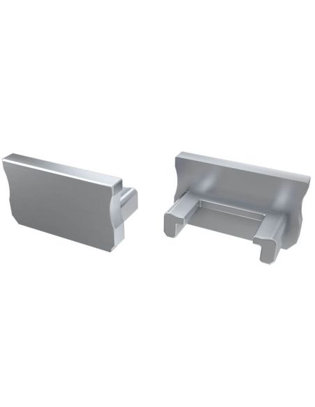 Tapa Final sin Agujero para Perfil Tipo A Gris