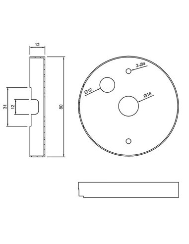 Base de techo redonda pequeña ROLLER negra Ø 8cm, IP20