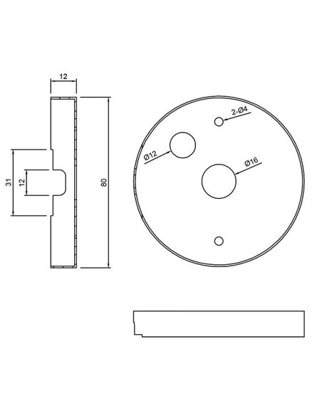 Base de techo redonda pequeña ROLLER negra Ø 8cm, IP20