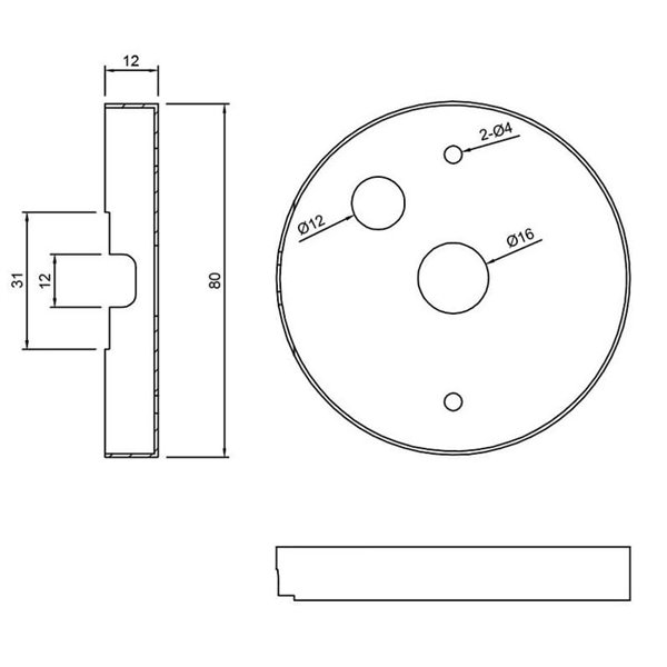 Base de teto redonda pequena ROLLER preta Ø 8cm, IP20
