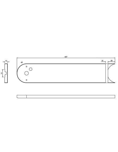 Base de techo rectangular ROLLER negra Ø 40cm, IP20