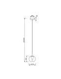 Lámpara colgante LED de cristal ANDRÓMEDA con base bola oro copper 8938, 5W 500Lm, 3000K