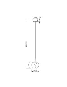 Lámpara colgante LED de cristal ANDRÓMEDA con base bola oro copper 8938, 5W 500Lm, 3000K 2