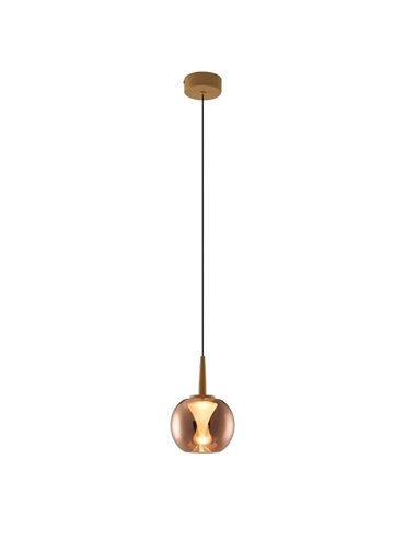 Lámpara colgante LED de cristal ANDRÓMEDA con base bola oro copper 8938, 5W 500Lm, 3000K