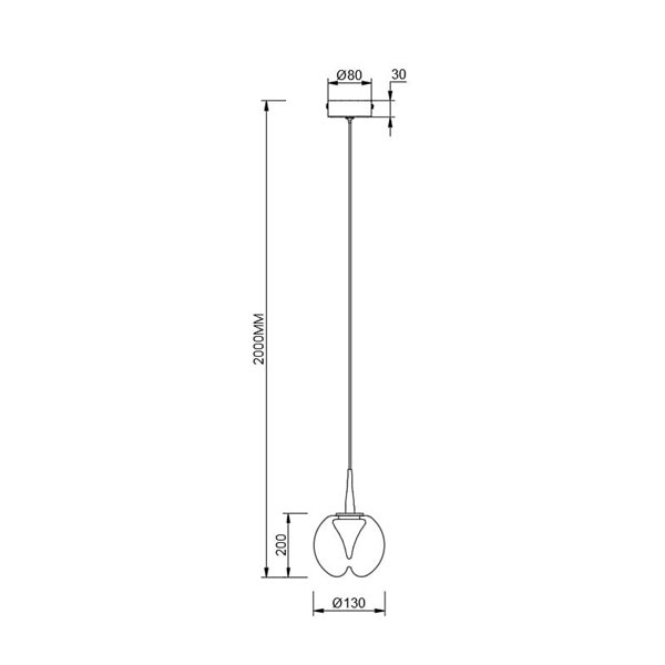 Luminária pendente de cristal LED ANDROMEDA com base esférica cromada 8939, 5W 500lm, 3000K