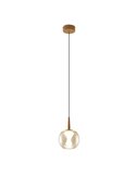 Suspension LED ANDROMEDA en cristal avec base sphérique en bronze 8940, 5 W, 500 lm, 3000 K