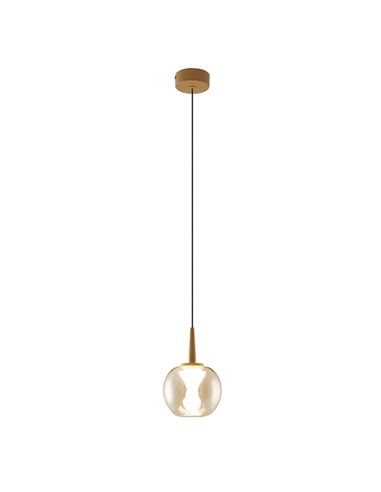 Lámpara colgante LED de cristal ANDRÓMEDA con base bola bronce 8940, 5W 500Lm, 3000K