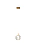Suspension LED ANDROMEDA en cristal avec base sphérique transparente 8941, 5 W, 500 lm, 3000 K