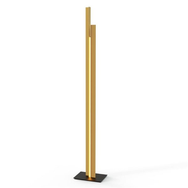 Luminária de chão LED moderna para sala de estar, modelo MANHATTAN, 200 cm, latão, dimerizável, 48 W, 5900 lúmens, 3000 K.