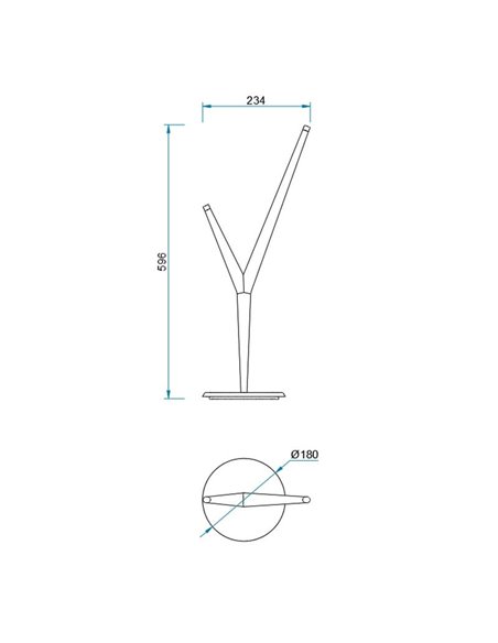 Luminária de mesa decorativa de LED com 2 lâmpadas, ARRECIFE preta, 4W 320lm 3000K