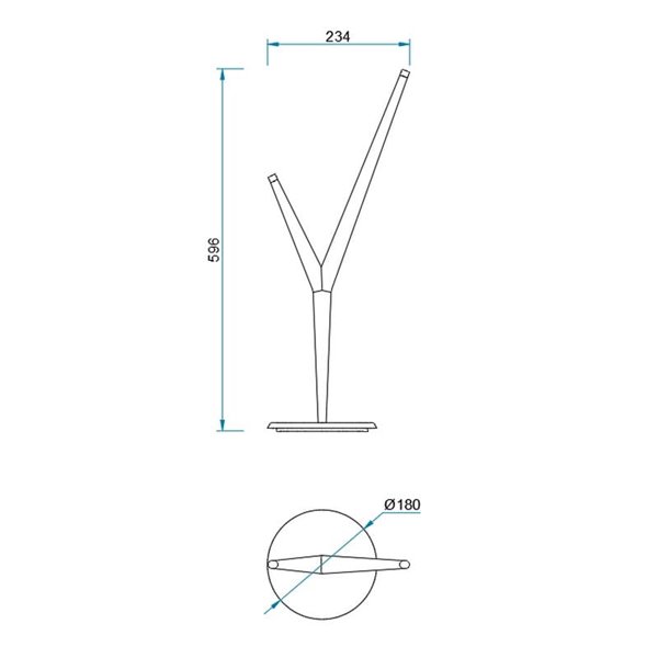 Lámpara de sobremesa LED decorativa 2 luces ARRECIFE negro, 4W 320Lm 3000K 