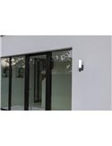 Aplique LED inteligente tubular para puertas de entrada ELARA con cámara, altavoz, micro y sensor de movimiento, acero inoxidabl