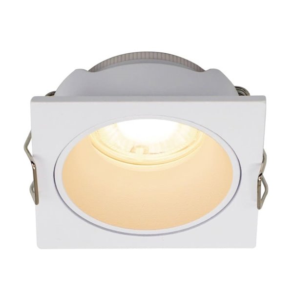 Bague encastrée carrée ANTILLA mini GU10 (non incluse), blanche, diamètre de découpe Ø50 mm